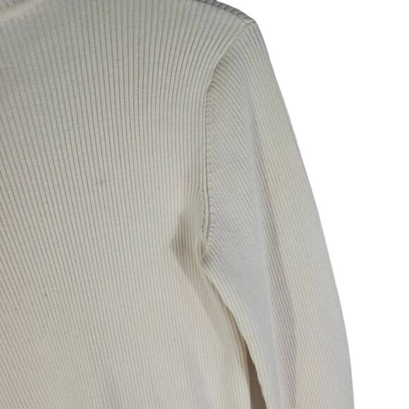 RALPH LAUREN Ribbed Cream Top Turtle Neck Size Small - Picture 4 of 4